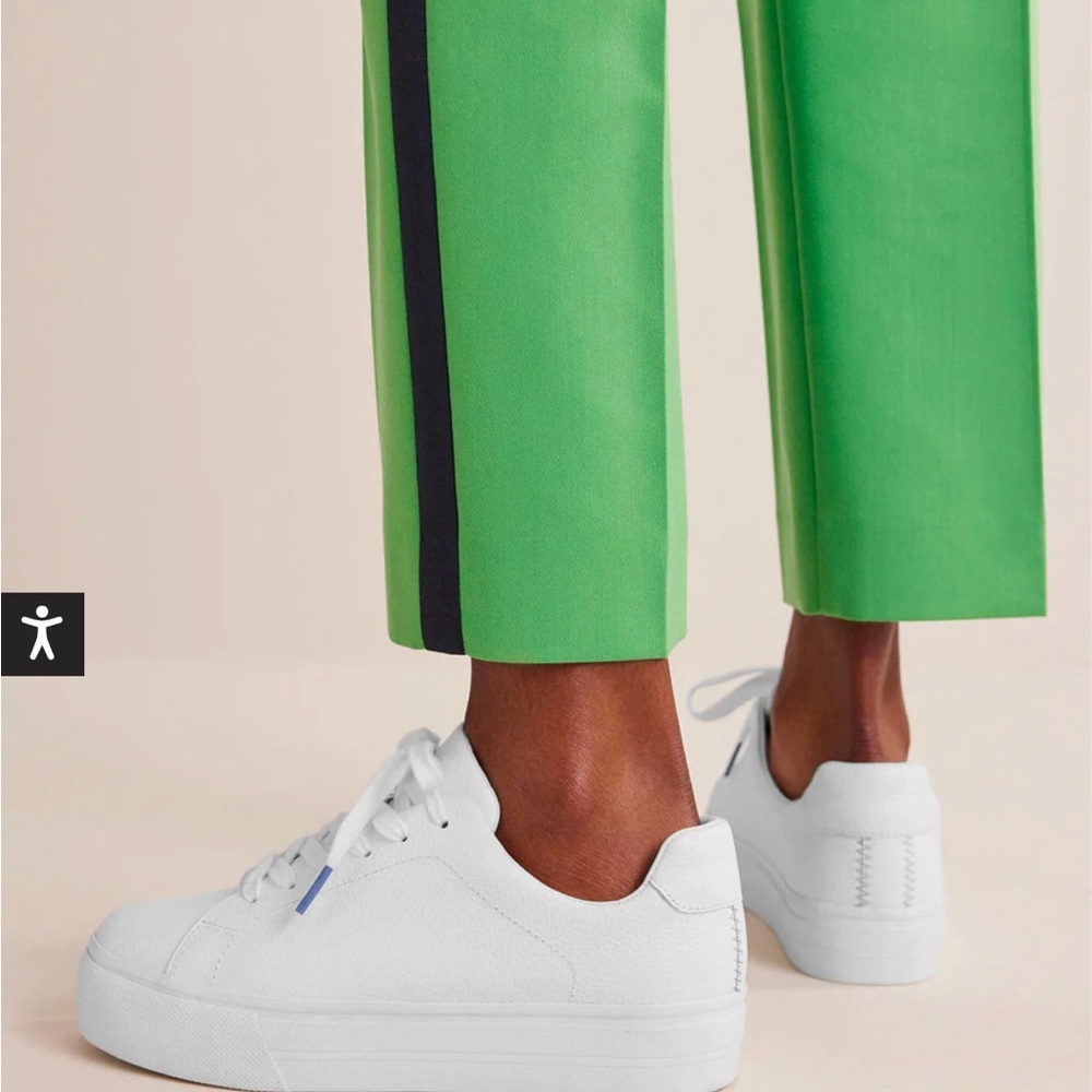 Boden White Leather Platform Sneakers